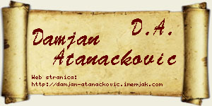 Damjan Atanacković vizit kartica